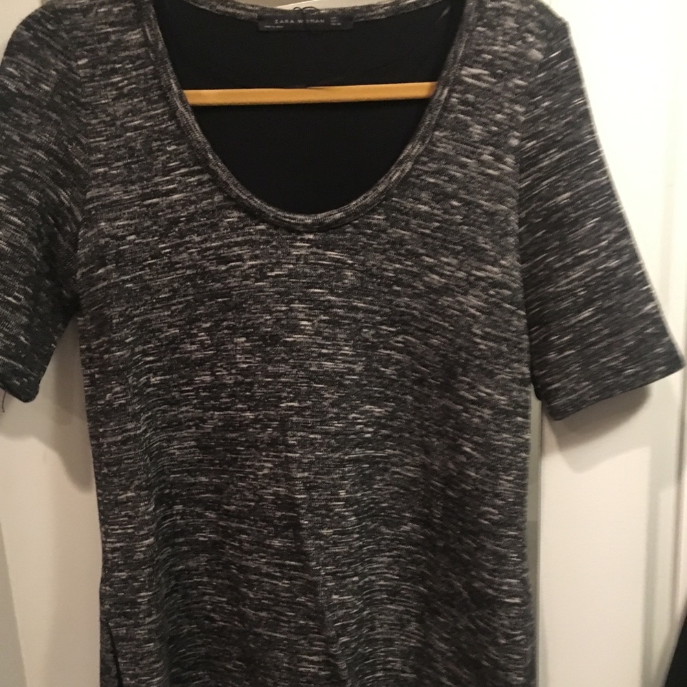 Grey space dye sweater tunic - Zara